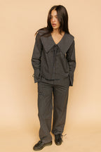 Mara Checkered Top in Midnight
