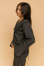Mara Checkered Top in Midnight