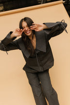Mara Checkered Top in Midnight