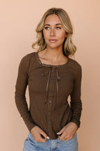 FINAL SALE - Lacey Top in Brown