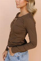 FINAL SALE - Lacey Top in Brown