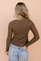 FINAL SALE - Lacey Top in Brown