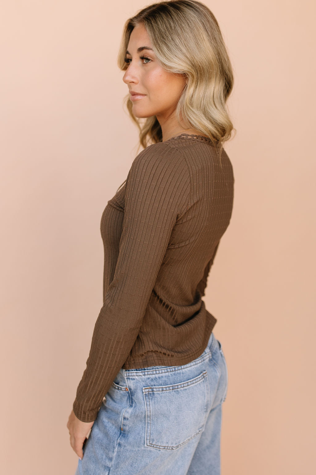 FINAL SALE - Lacey Top in Brown