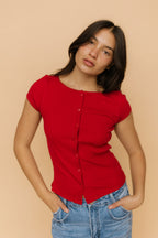 Free People Most Wanted Cardi in Red