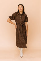 Roxana Leopard Denim Dress