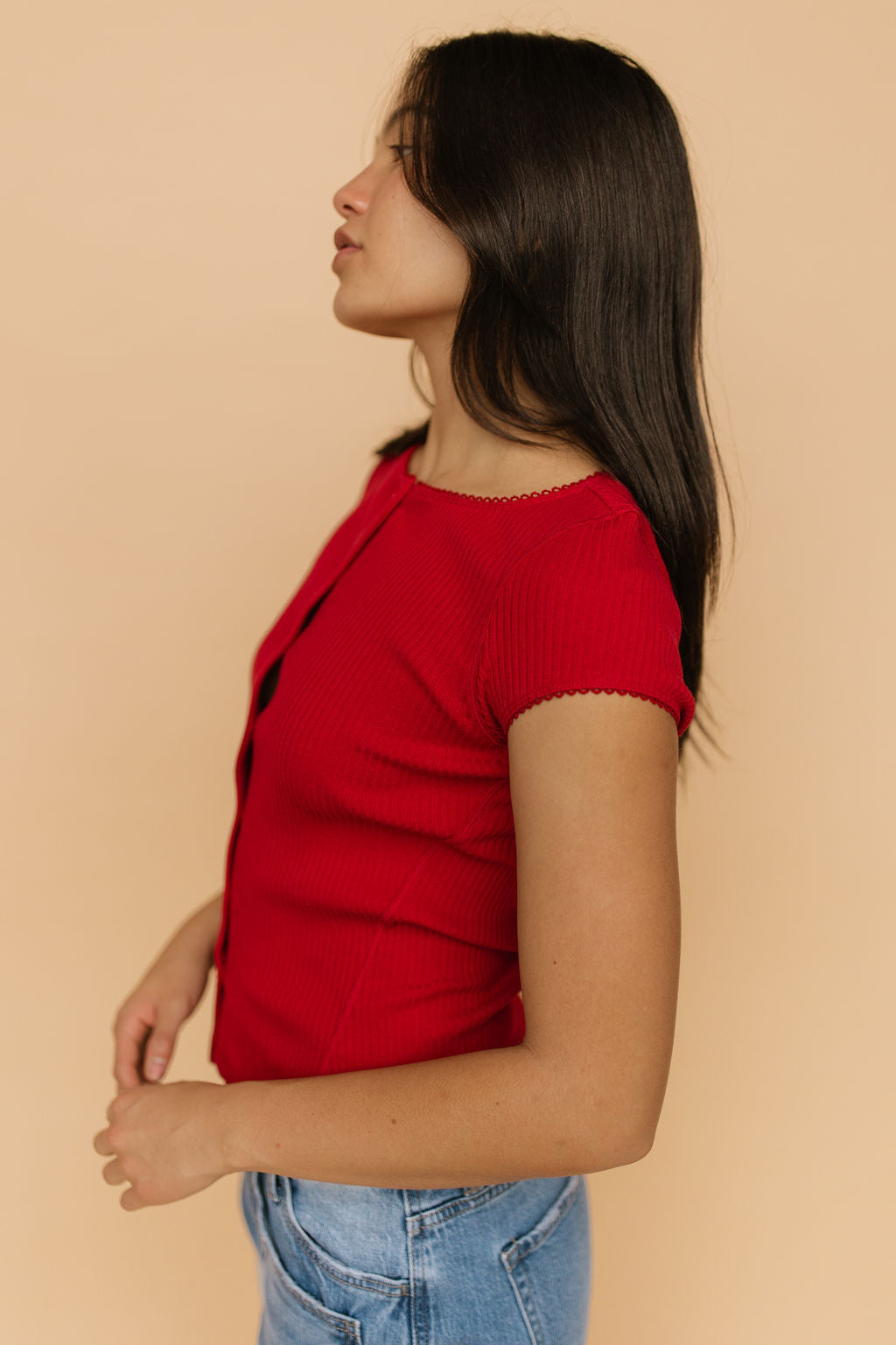 Free People Most Wanted Cardi in Red
