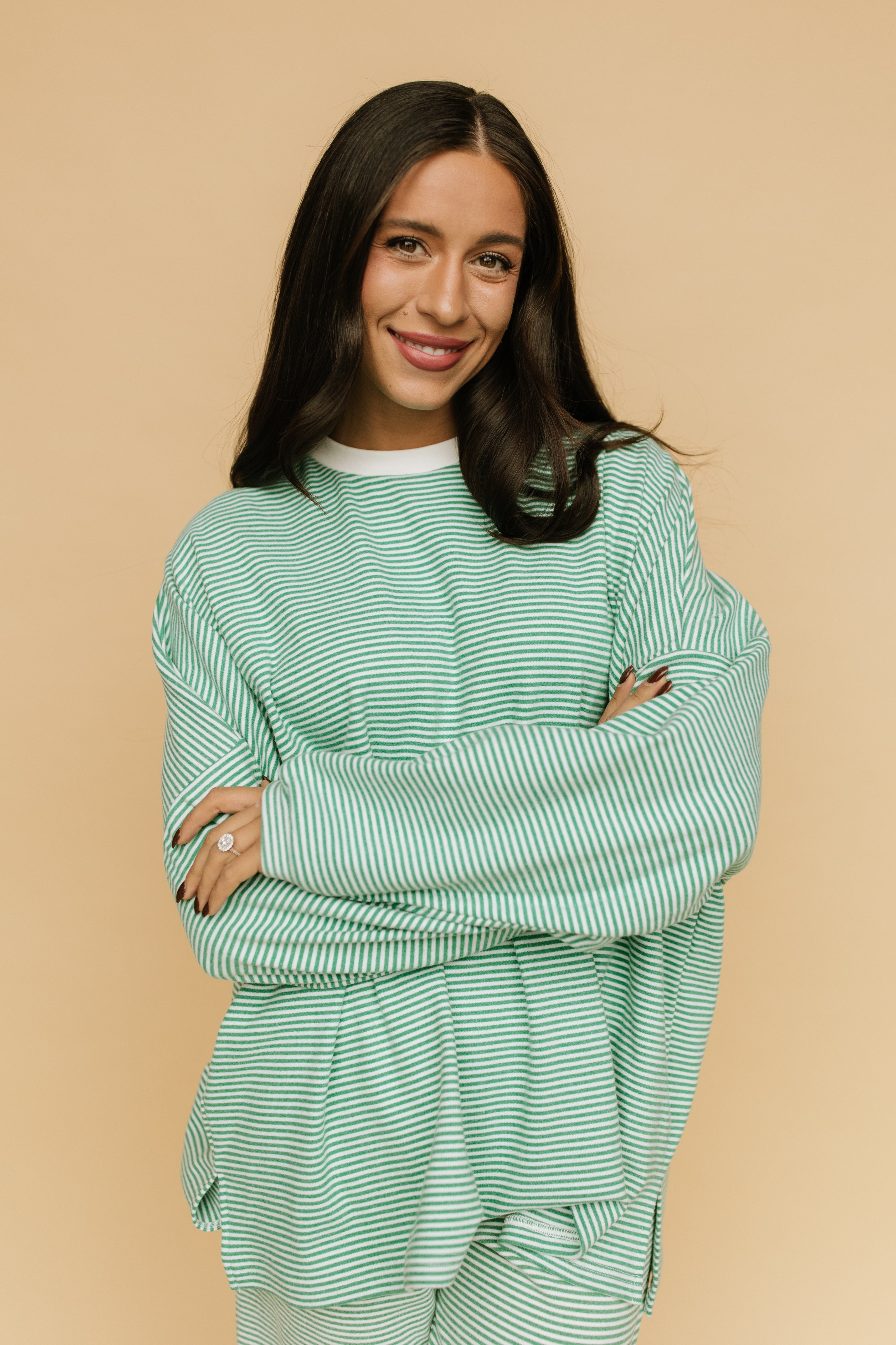 Porter Fleece Stripe Top Main image