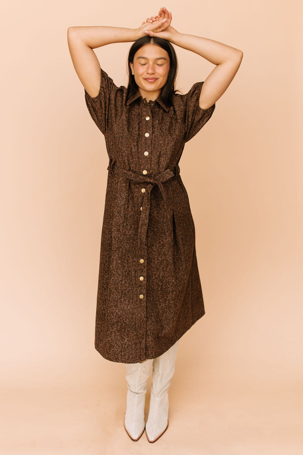 Roxana Leopard Denim Dress Secondary image