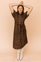 Roxana Leopard Denim Dress
