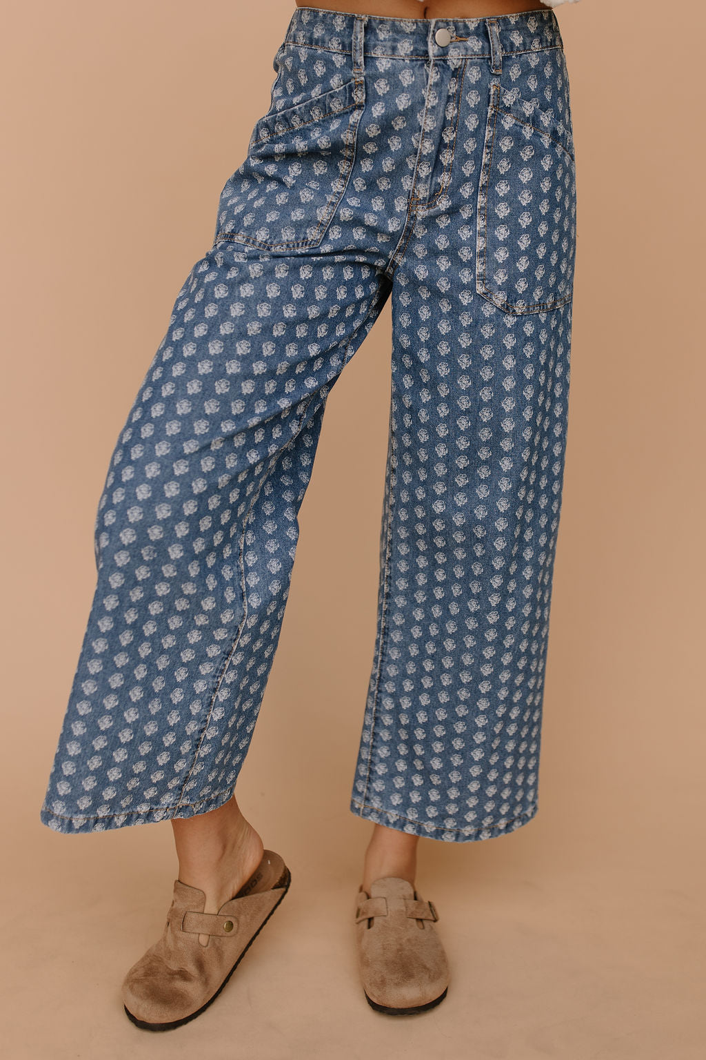Painted Roses Denim Pants