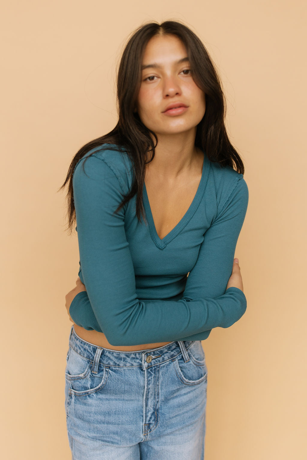 Free People Neria Long Sleeve in Blue – Henly