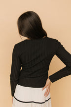FINAL SALE - Indy Ribbed Cardigan in Black