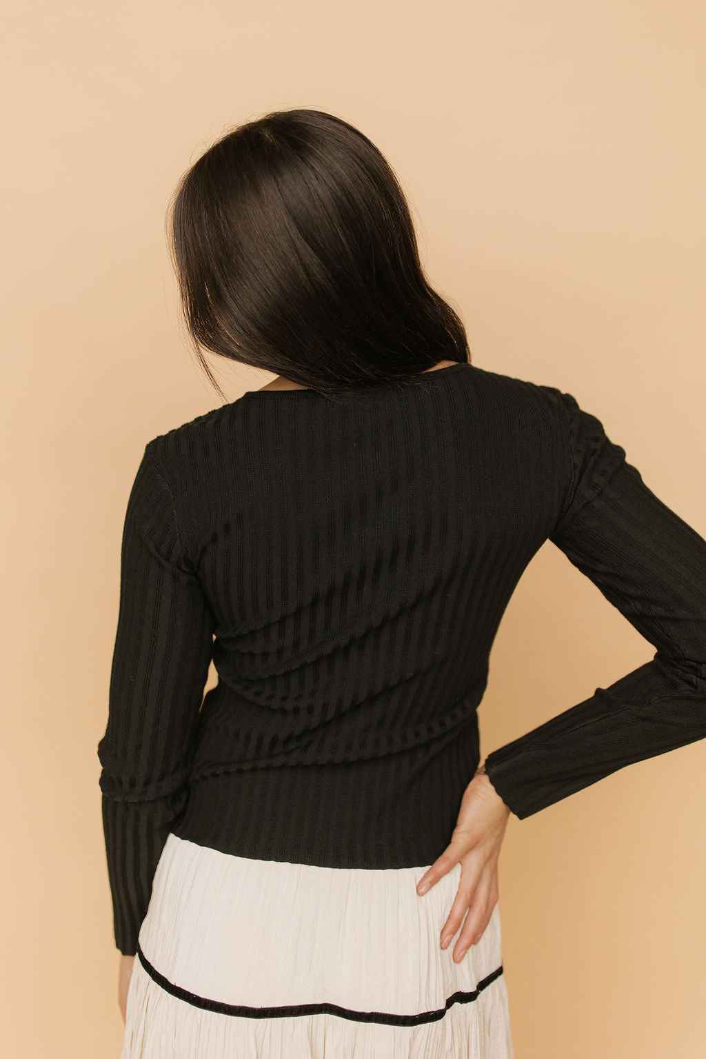 FINAL SALE - Indy Ribbed Cardigan in Black