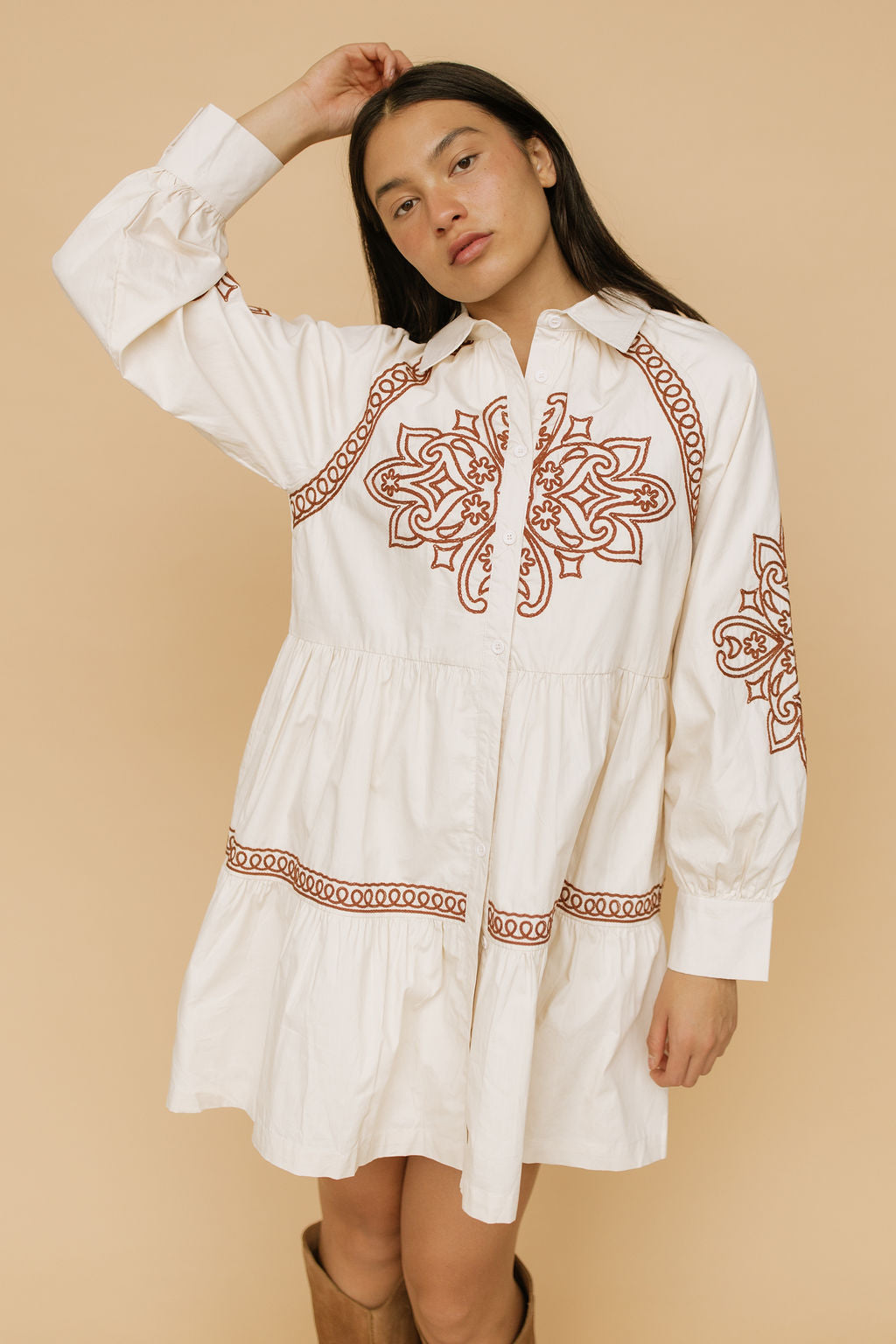 FINAL SALE - Camille Embroidered Dress Main image