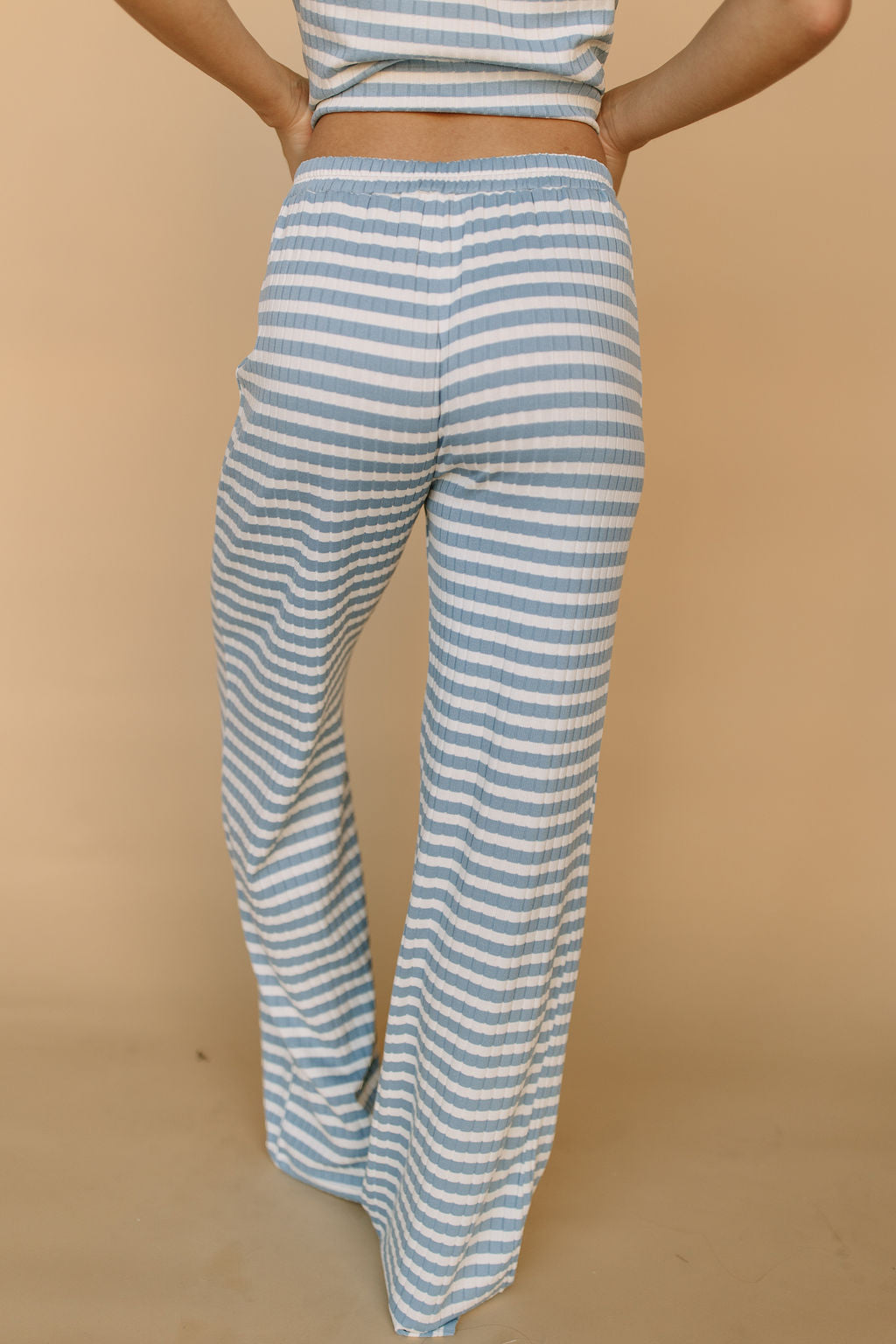 Leni Ribbed Stripe Pants in Light Blue Secondary image