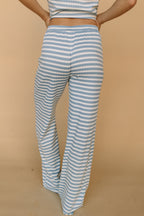 Leni Ribbed Stripe Pants in Light Blue