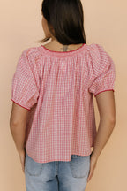 Bree Plaid Blouse in Red