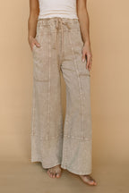 Milo Lounge Pants in Oatmeal Acid Wash