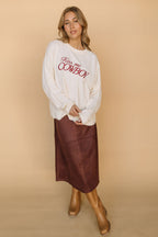 FINAL SALE - Zella Suede A-Line Skirt in Chocolate