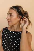 FINAL SALE - Polka Dot Headband in Black