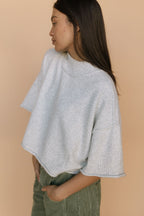 Shari Cropped Sweater in Heather Grey