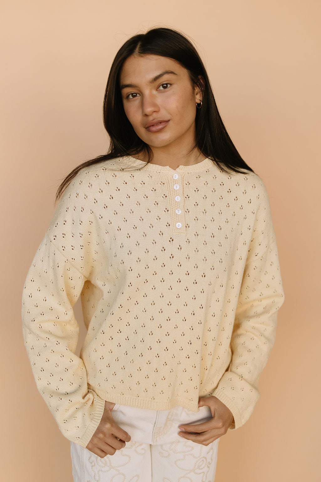 Jules Pointelle Sweater in Buttercup