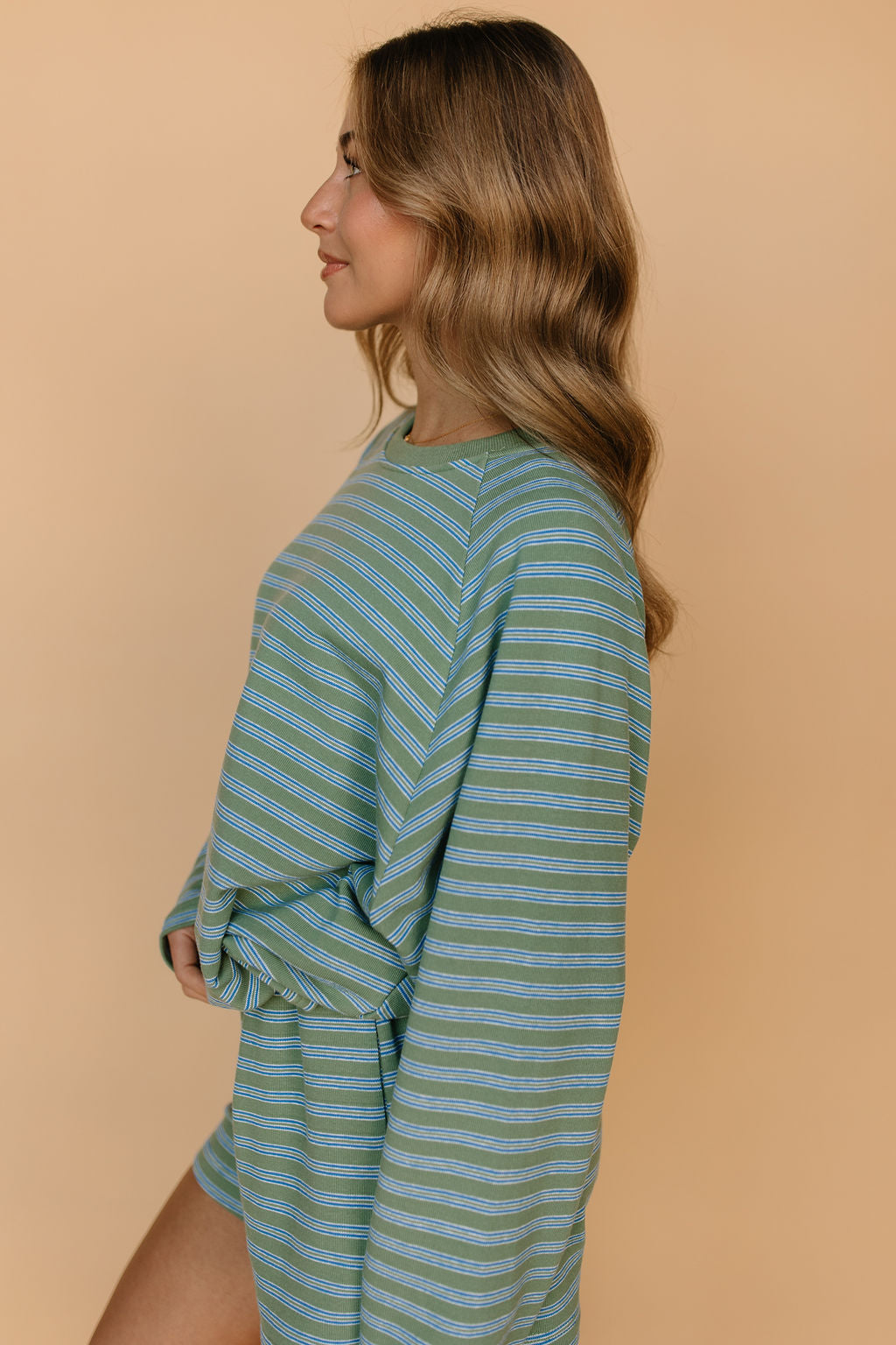 Britton Stripe Long Sleeve in Sage