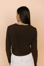 Alyssa Button Down Top in Chocolate