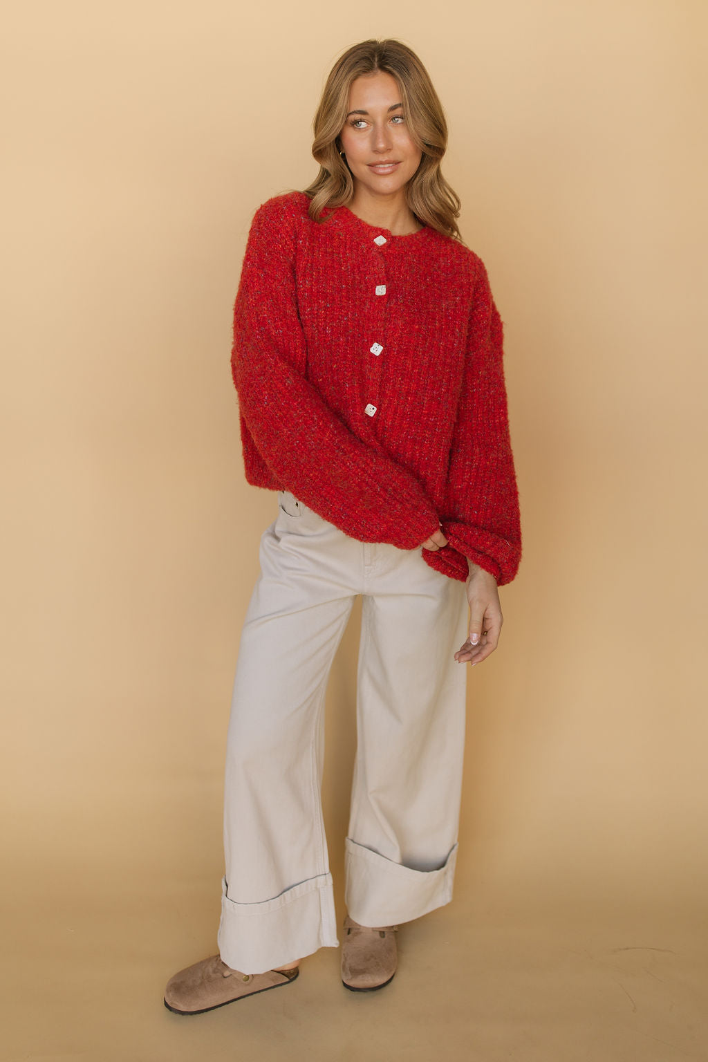 Rachel Cardigan in Red Secondary image