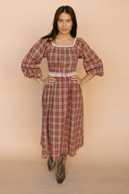 Madison Plaid Midi in Red