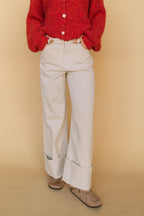 Hailey Cuffed Pants in Cream
