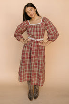 Madison Plaid Midi in Red