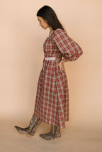 Madison Plaid Midi in Red