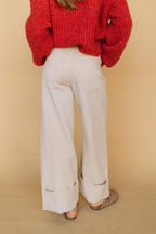 Hailey Cuffed Pants in Cream