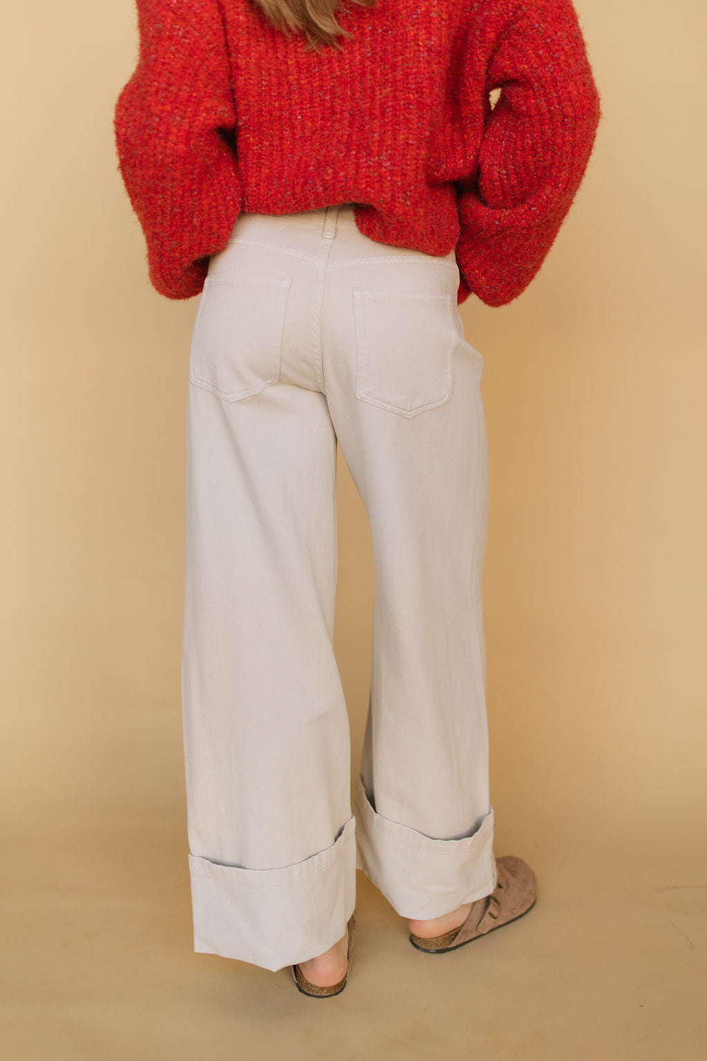 Hailey Cuffed Pants in Cream