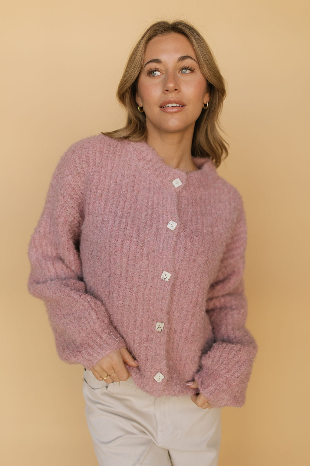 Rachel Cardigan in Mauve
