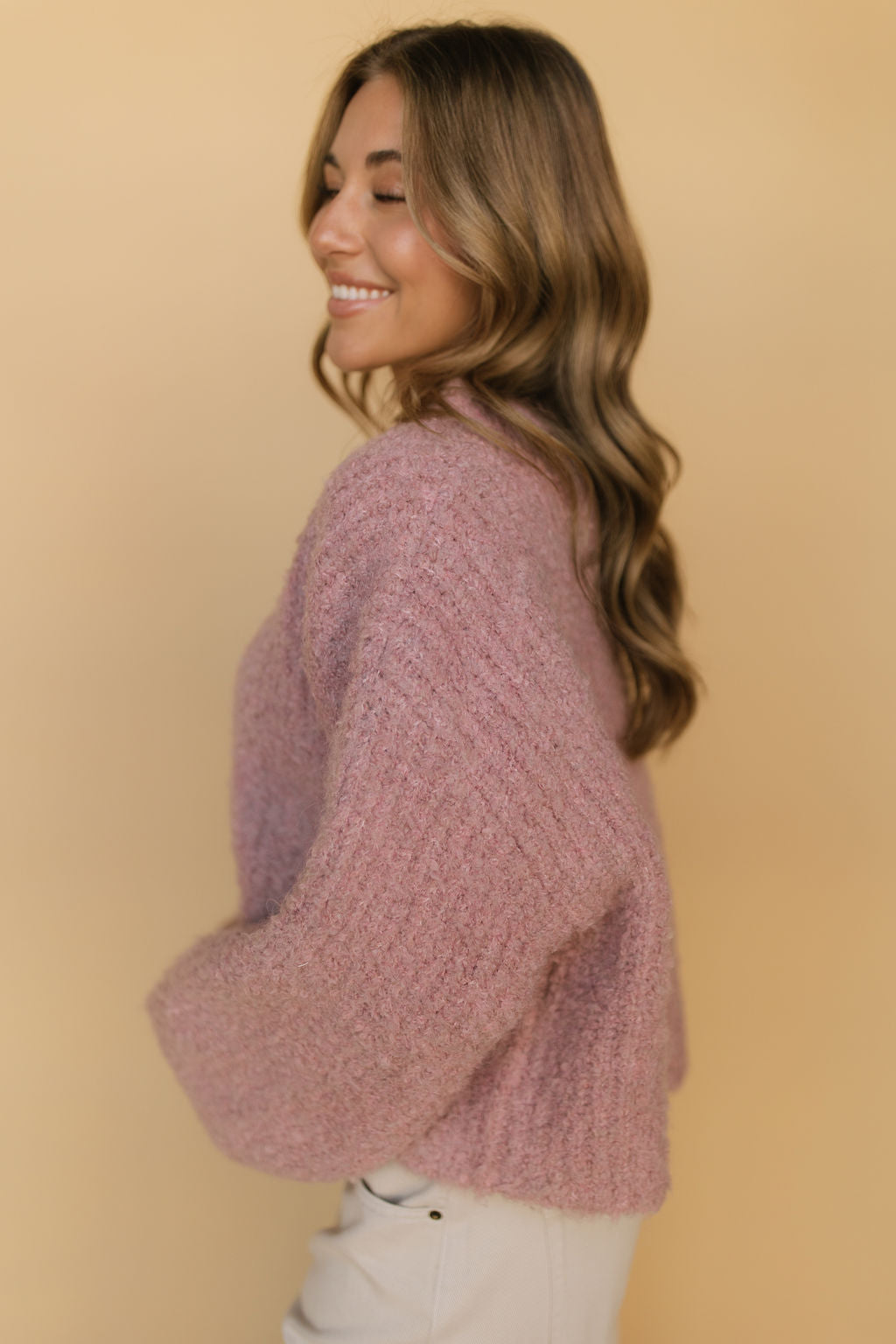 Rachel Cardigan in Mauve