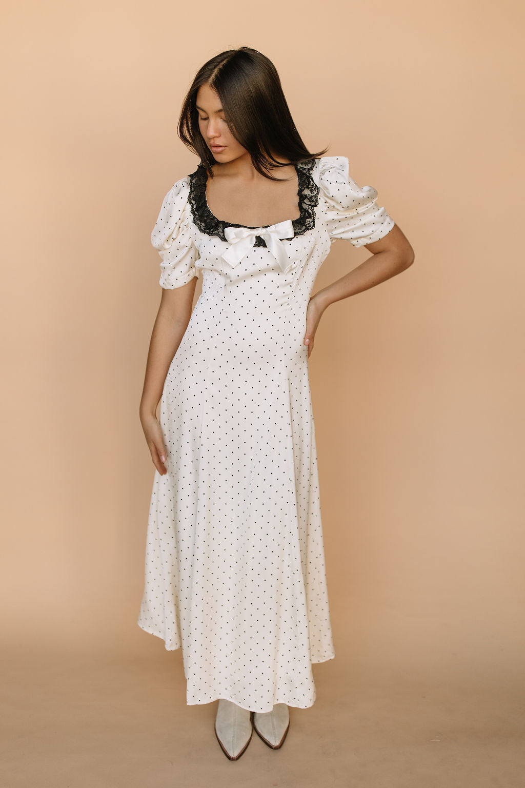 FINAL SALE - Oh My Darling Lace Polkadot Dress