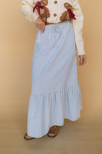 Selene Gingham Skirt in Blue