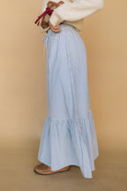 Selene Gingham Skirt in Blue