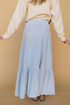 Selene Gingham Skirt in Blue