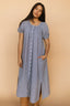 Eliza Gingham Midi in Navy