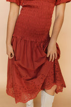 FINAL SALE - Veronica Eyelet Lace Maxi in Red