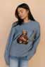Gone Fishing Knit Sweater in Dusty Blue