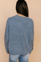 Gone Fishing Knit Sweater in Dusty Blue