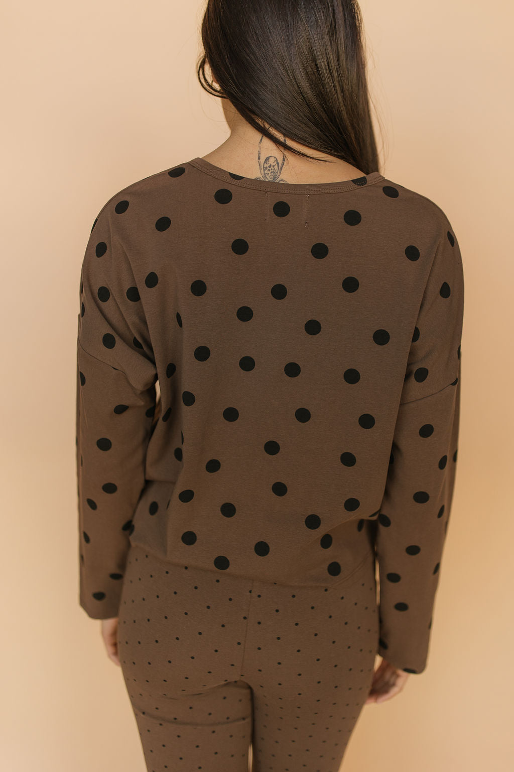 FINAL SALE - Isabel Polkadot Cardigan in Brown