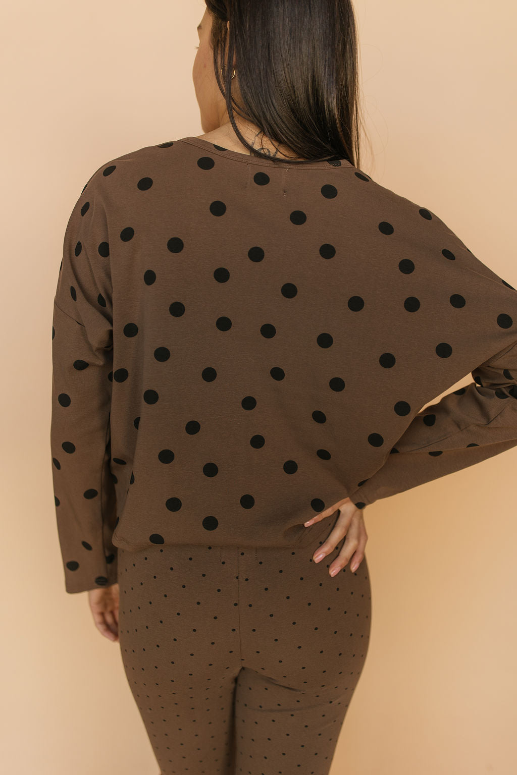 FINAL SALE - Isabel Polkadot Cardigan in Brown