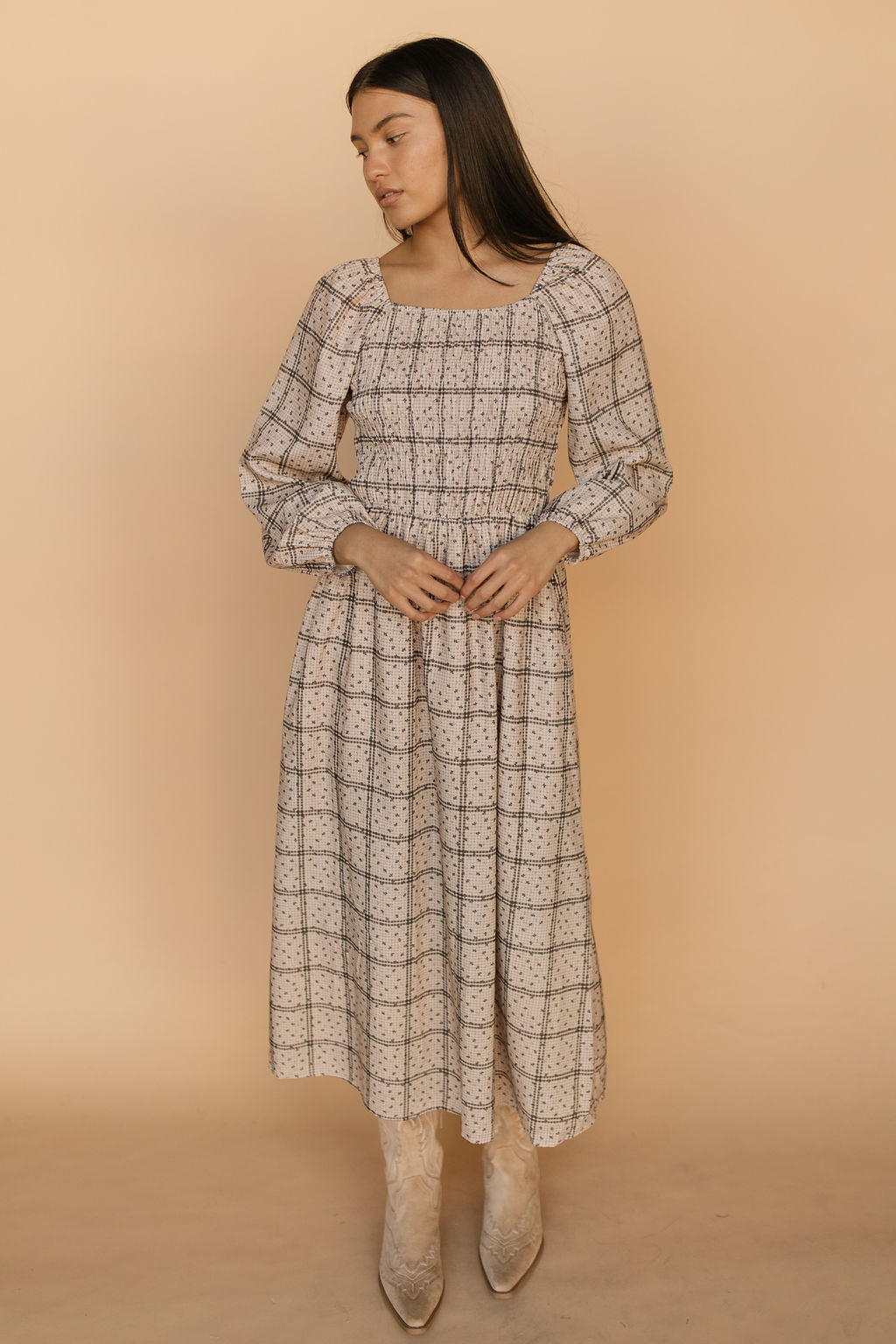 FINAL SALE - Blakely Plaid Smocked Dress Secondary image