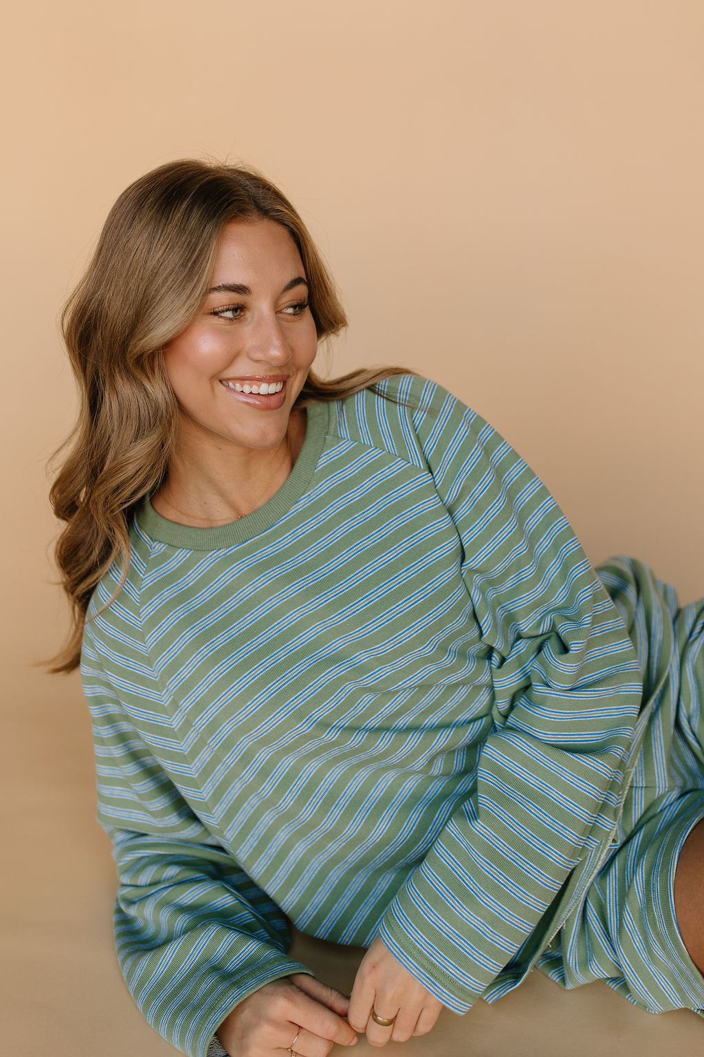 Britton Stripe Long Sleeve in Sage