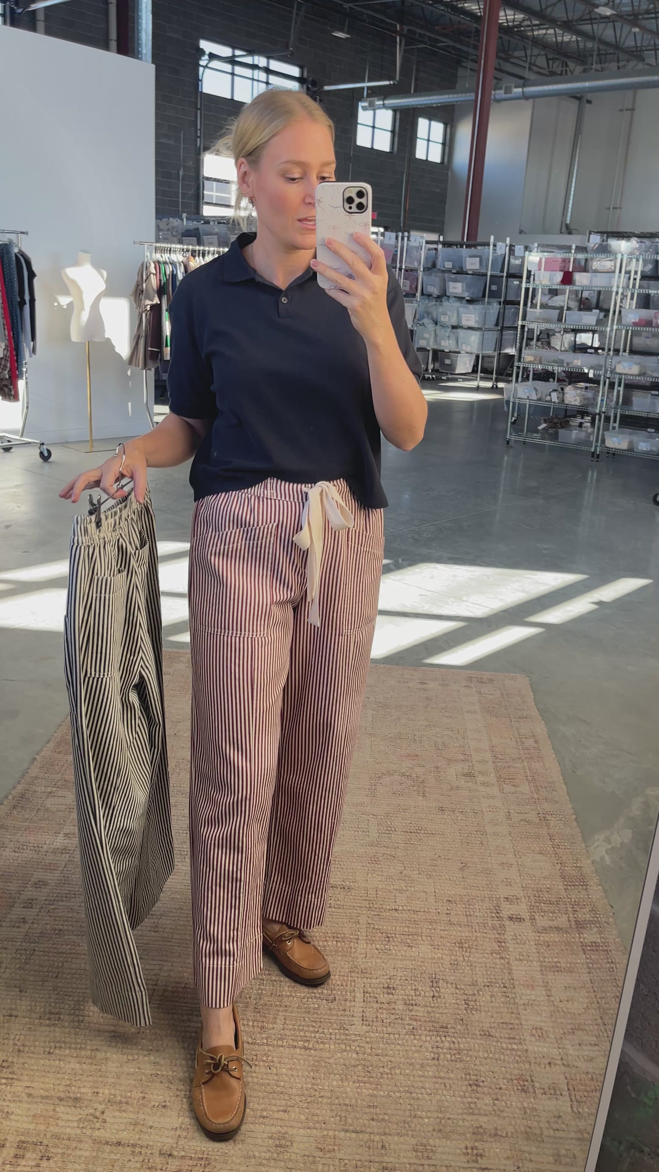 Hollis Stripe Pants in Red
